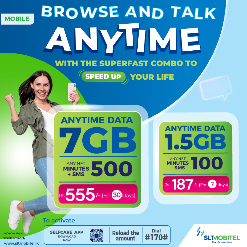 Anytime DATA + Any Network Voice Combo Packages Mobitel